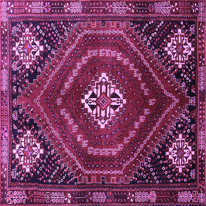 Square Machine Washable Persian Purple Traditional Area Rugs, wshtr862pur