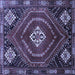 Square Persian Blue Traditional Rug, tr862blu