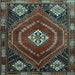 Square Persian Light Blue Traditional Rug, tr862lblu