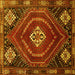 Square Persian Yellow Traditional Rug, tr862yw
