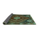 Sideview of Persian Turquoise Traditional Rug, tr862turq