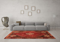 Machine Washable Persian Orange Traditional Rug, wshtr862org