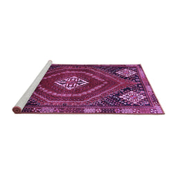 Sideview of Machine Washable Persian Purple Traditional Area Rugs, wshtr862pur