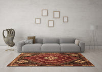 Machine Washable Persian Brown Traditional Rug, wshtr862brn