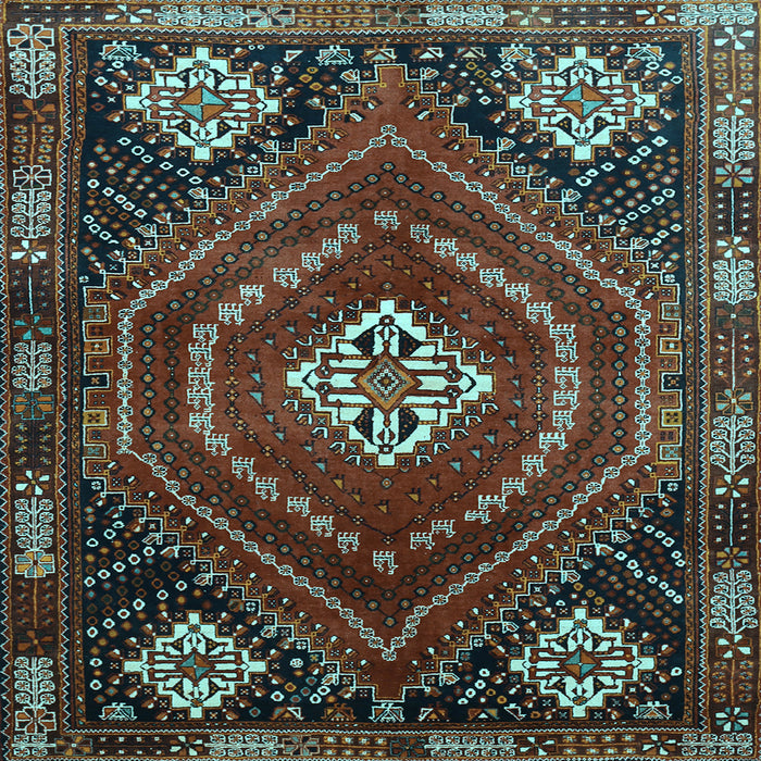 Square Machine Washable Persian Light Blue Traditional Rug, wshtr862lblu