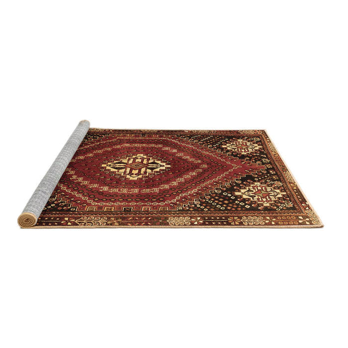 Sideview of Machine Washable Persian Brown Traditional Rug, wshtr862brn