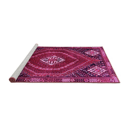 Sideview of Machine Washable Persian Pink Traditional Rug, wshtr862pnk