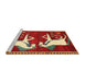 Sideview of Machine Washable Traditional Orange Brown Rug, wshtr863