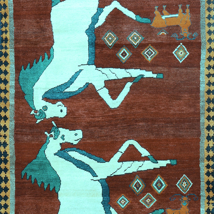 Animal Light Blue Traditional Rug, tr863lblu