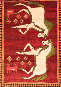 Animal Orange Traditional Rug, tr863org