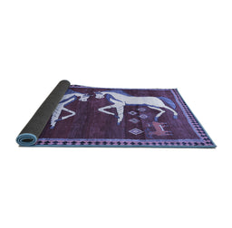 Sideview of Animal Blue Traditional Rug, tr863blu