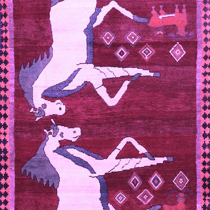 Machine Washable Animal Purple Traditional Area Rugs, wshtr863pur