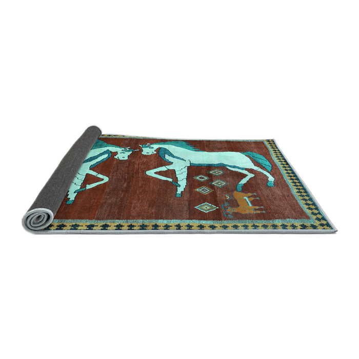 Sideview of Animal Light Blue Traditional Rug, tr863lblu