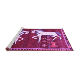 Sideview of Machine Washable Animal Purple Traditional Area Rugs, wshtr863pur