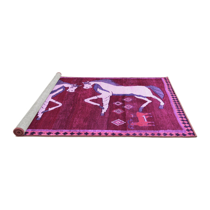Sideview of Machine Washable Animal Purple Traditional Area Rugs, wshtr863pur