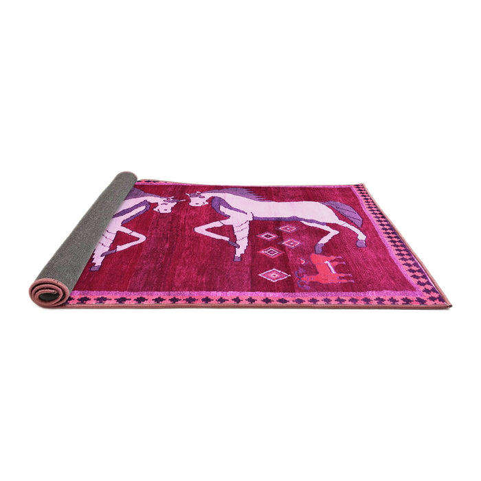 Sideview of Animal Pink Traditional Rug, tr863pnk