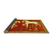 Sideview of Animal Yellow Traditional Rug, tr863yw