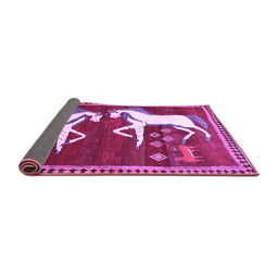 Sideview of Animal Purple Traditional Rug, tr863pur