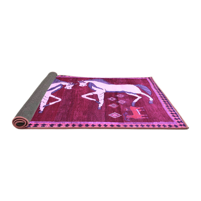 Sideview of Animal Purple Traditional Rug, tr863pur