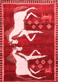 Animal Red Traditional Rug, tr863red