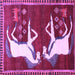 Square Animal Purple Traditional Rug, tr863pur