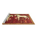 Sideview of Machine Washable Animal Brown Traditional Rug, wshtr863brn