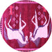 Round Animal Pink Traditional Rug, tr863pnk