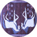 Round Animal Blue Traditional Rug, tr863blu