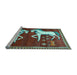 Sideview of Machine Washable Animal Light Blue Traditional Rug, wshtr863lblu