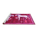 Sideview of Machine Washable Animal Pink Traditional Rug, wshtr863pnk