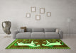 Machine Washable Animal Green Traditional Area Rugs in a Living Room,, wshtr863grn