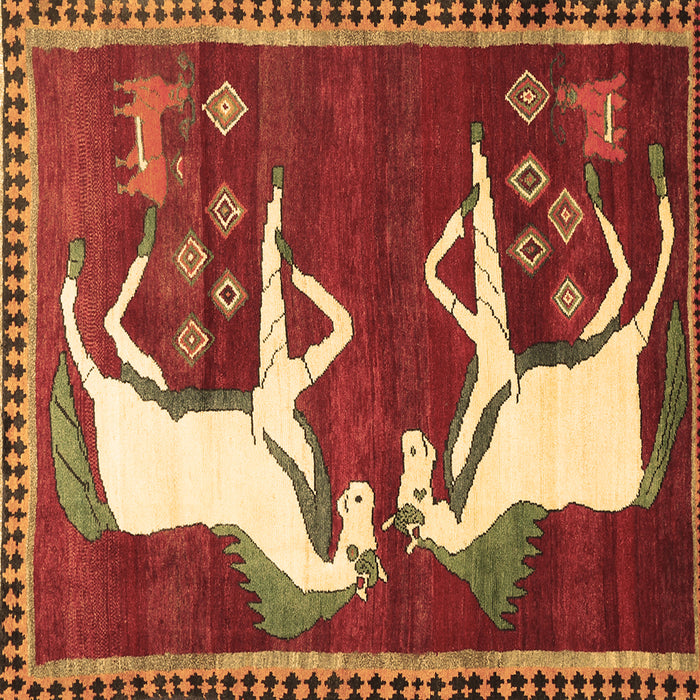 Square Machine Washable Animal Brown Traditional Rug, wshtr863brn