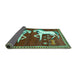 Sideview of Animal Turquoise Traditional Rug, tr863turq