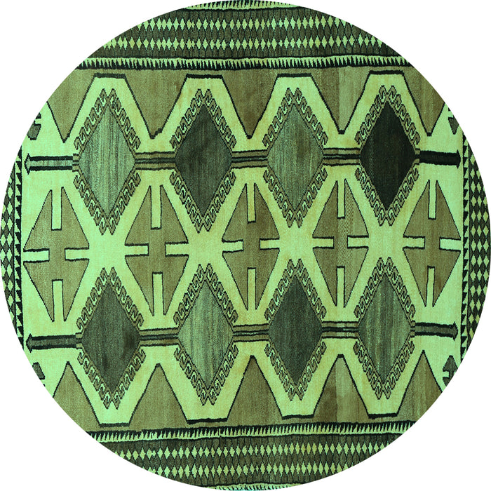 Round Machine Washable Persian Turquoise Traditional Area Rugs, wshtr864turq