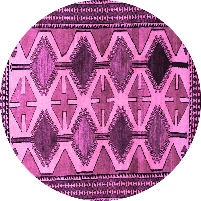 Round Persian Purple Traditional Rug, tr864pur