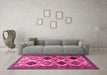 Machine Washable Persian Pink Traditional Rug in a Living Room, wshtr864pnk