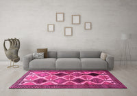 Machine Washable Persian Pink Traditional Rug, wshtr864pnk