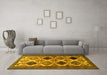 Machine Washable Persian Yellow Traditional Rug in a Living Room, wshtr864yw