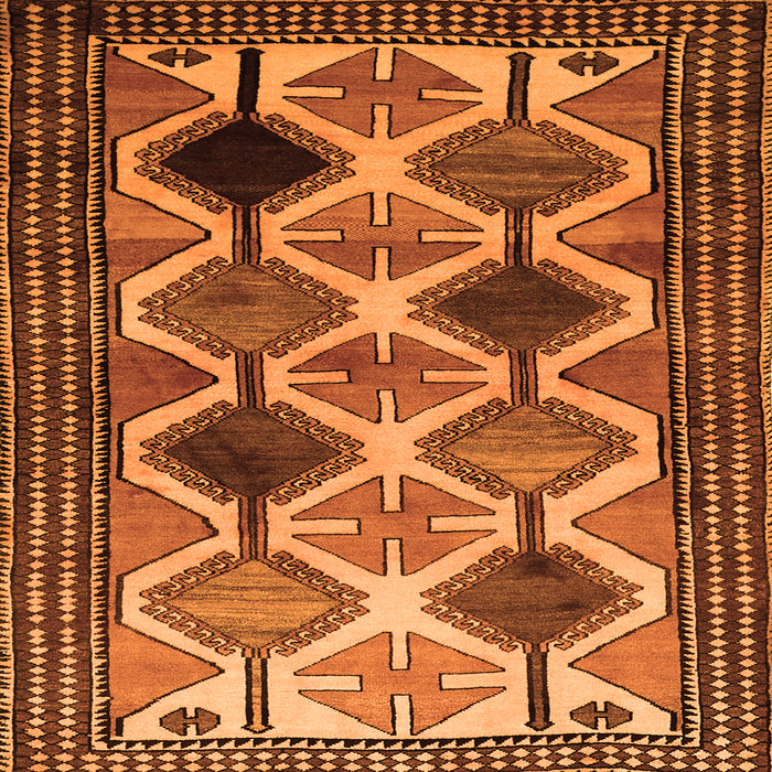 Round Machine Washable Persian Orange Traditional Area Rugs, wshtr864org