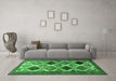 Machine Washable Persian Emerald Green Traditional Area Rugs in a Living Room,, wshtr864emgrn