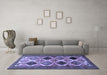 Machine Washable Persian Blue Traditional Rug in a Living Room, wshtr864blu