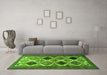 Machine Washable Persian Green Traditional Area Rugs in a Living Room,, wshtr864grn