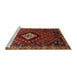 Sideview of Machine Washable Traditional Tomato Red Rug, wshtr865
