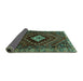 Sideview of Persian Turquoise Traditional Rug, tr865turq