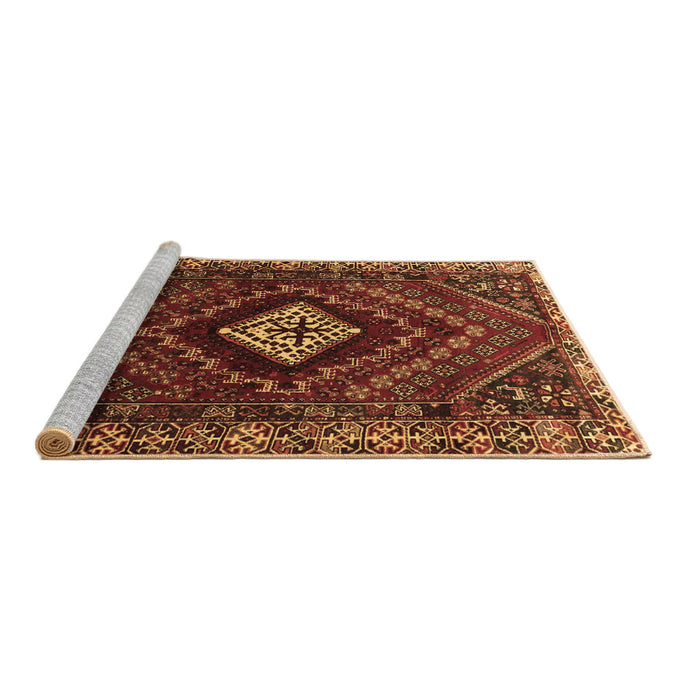 Sideview of Machine Washable Persian Brown Traditional Rug, wshtr865brn