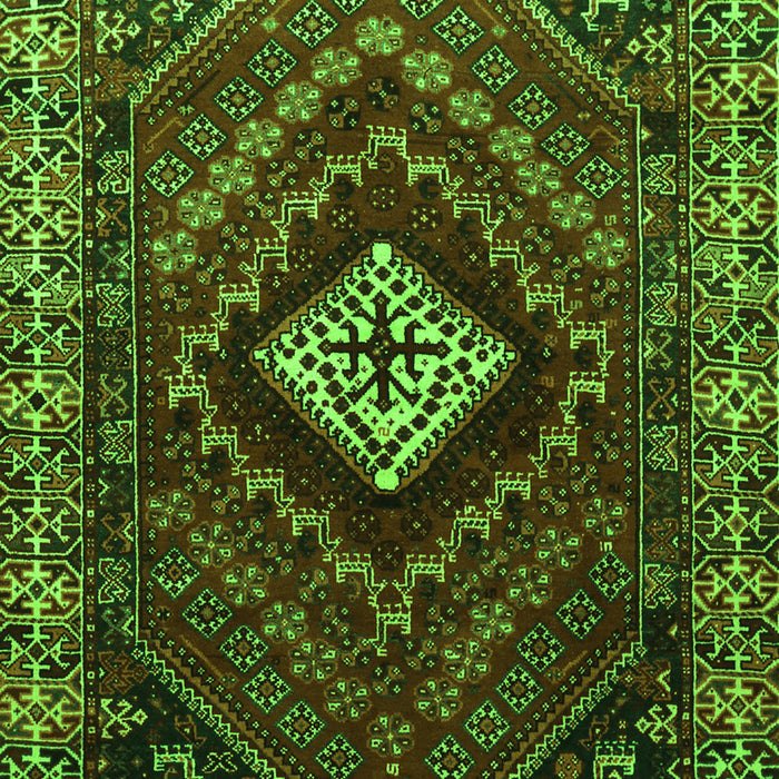 Serging Thickness of Machine Washable Persian Green Traditional Area Rugs, wshtr865grn