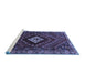 Sideview of Machine Washable Persian Blue Traditional Rug, wshtr865blu