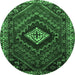Round Persian Emerald Green Traditional Rug, tr865emgrn