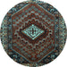 Round Persian Light Blue Traditional Rug, tr865lblu