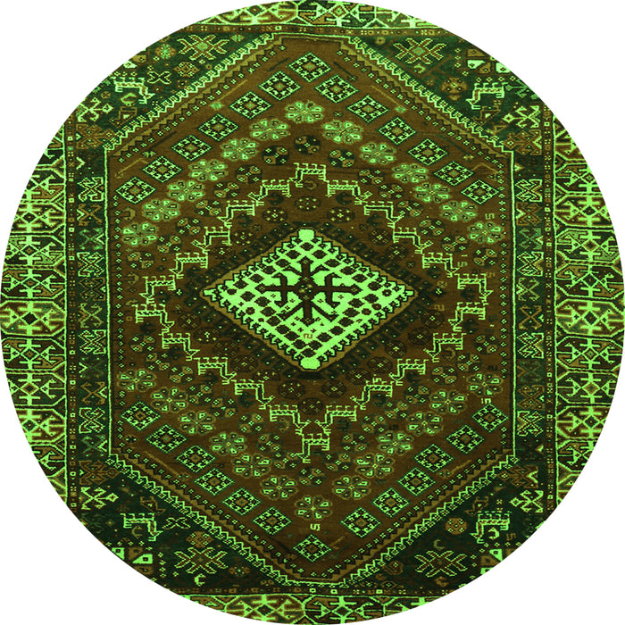 Square Persian Green Traditional Rug, tr865grn